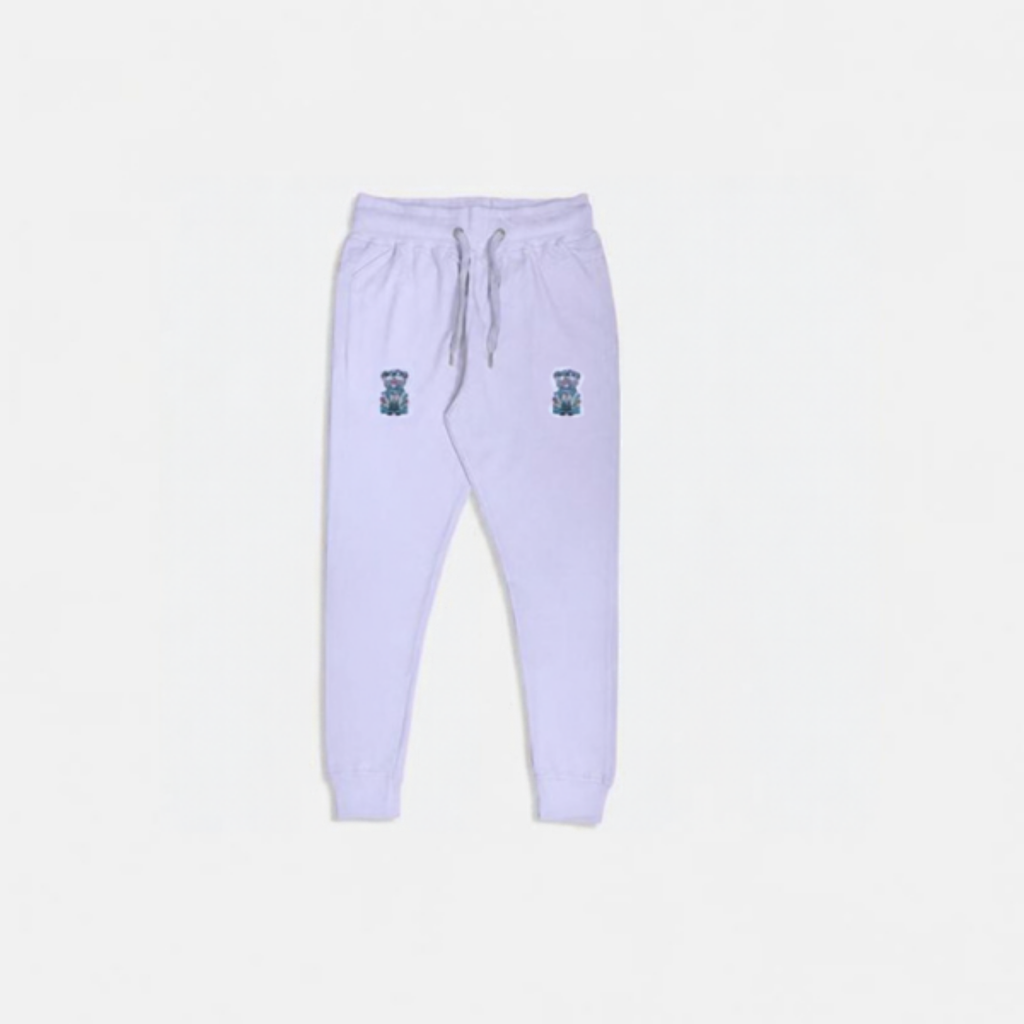 Shunya Fashion Crafted Joy Embroidery Women Joggers Light Gray { Pink { Lavender