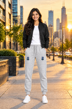 Shunya Fashion Crafted Joy Embroidery Women Joggers Light Gray { Pink { Lavender