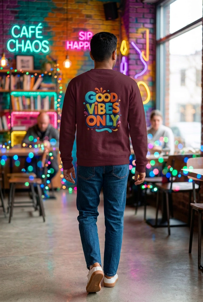 Shunya Fashion Stay Positive Men's Oversized Sweatshirt