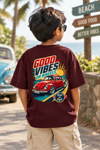 Shunya Fashion Keep Rolling Car Boy's Crew Neck T-Shirt