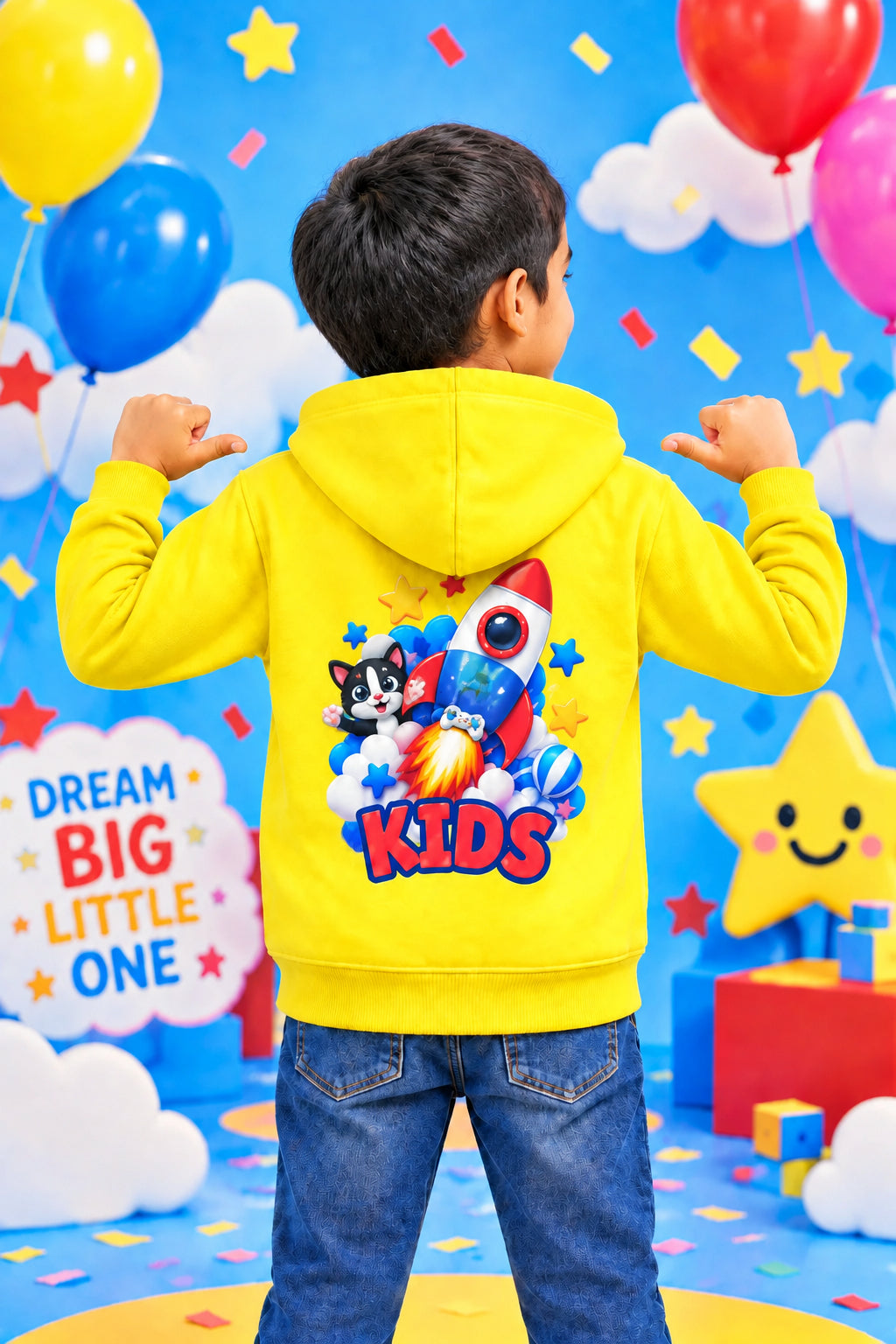Shunya Fashion Playful Print Boy's Cotton Hoodie