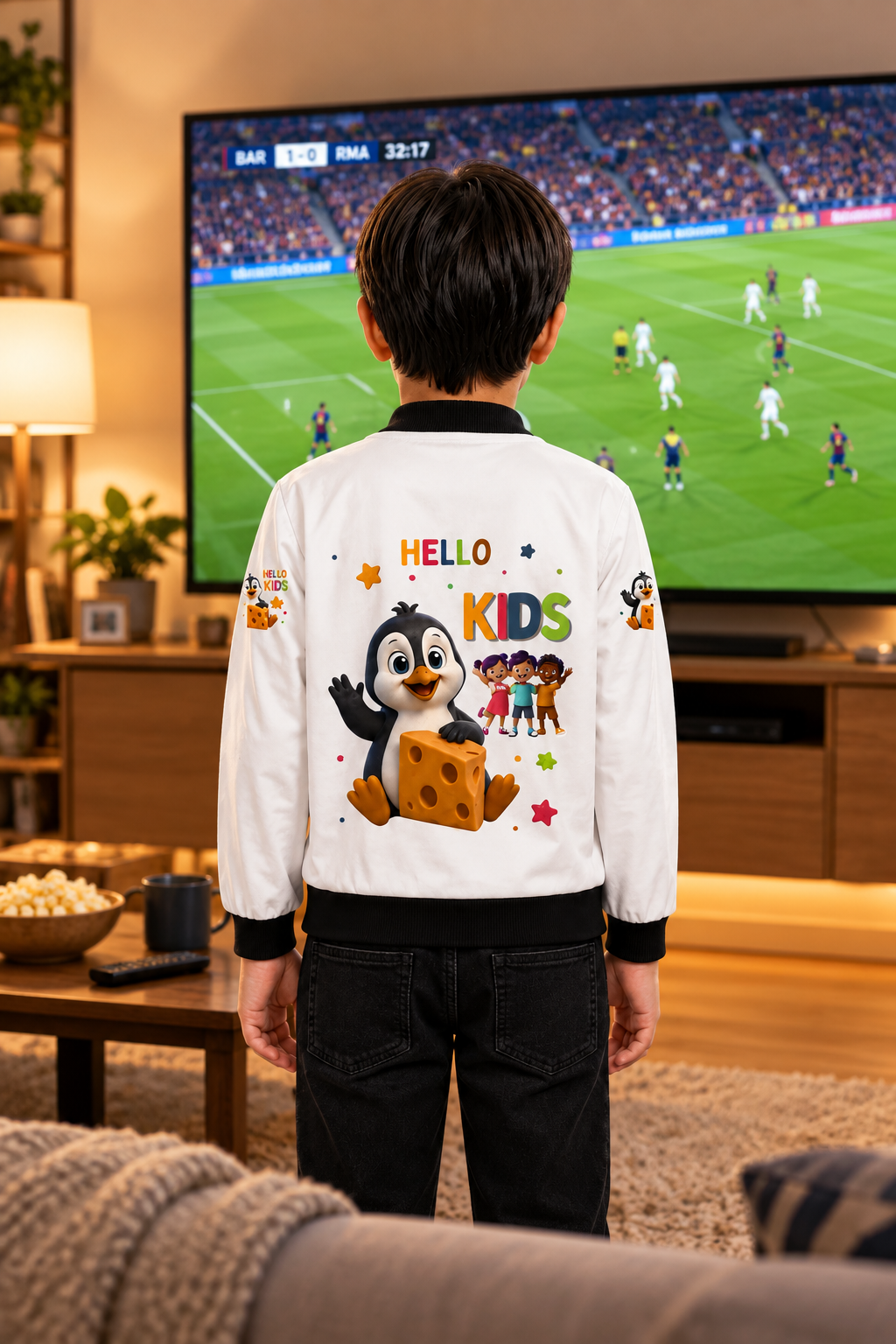 Shunya Fashion Be Brave Print Aop Boy's Bomber Jacket | White