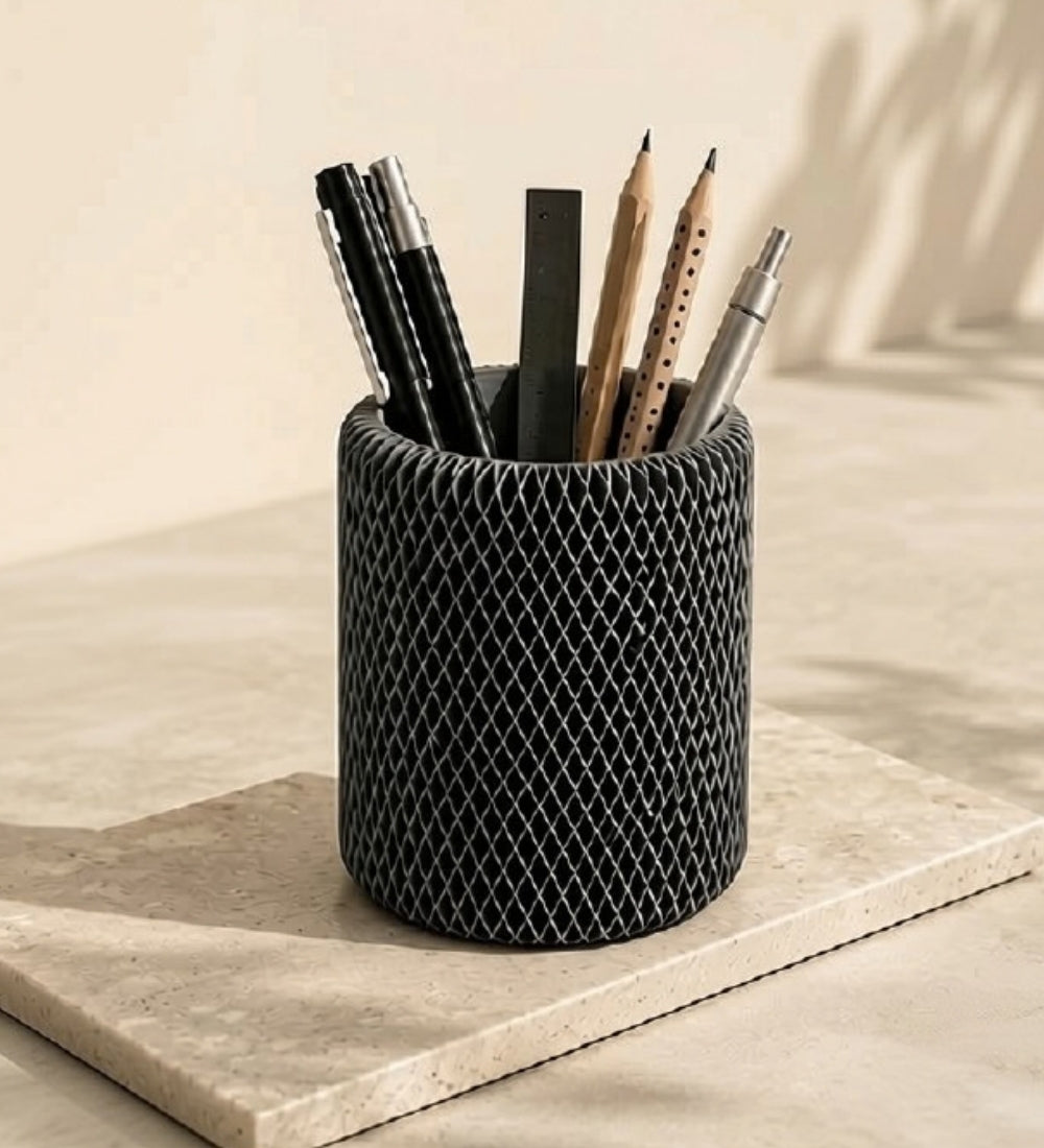 Generic Plastic Japandi Pencil Holder (Multicolor)