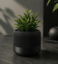 Generic Plastic Modern Apple Home Pod Style Plant Pot Vases (Black)