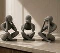 Generic Plastic No Evil Trio Set of 3 Pieces (Grey)