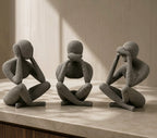 Generic Plastic No Evil Trio Set of 3 Pieces (Grey)