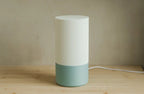 Generic Plastic Cylindrical Minimalistic Table Lamp (White-Pastel Green)