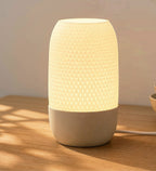 Generic Plastic Table Lamp With Diamond Pattern (White-Grey)