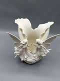 Generic Plastic Twin Fairy Wings Makeup Brush & Vanity Organizer (Off-white)