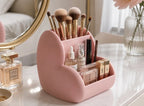 Generic Plastic Lovely Heart - Shaped Makeup & Desk Organizer (Pastel Pink)