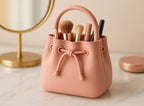 Generic Plastic Sculptural Drawstring Makeup Brush Organizer (Pastel pink)