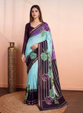 Generic Women's Marshmallow Cotton Floral Printed Saree With Unstitched Blouse - 5.5 Mtr (Multicolor)