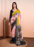 Generic Women's Marshmallow Cotton Floral Printed Saree With Unstitched Blouse - 5.5 Mtr (Multicolor)