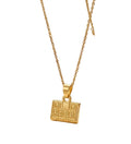 Generic Women's Pack of 2 Brass Gold Plated Chinese Character Lock Necklace (Gold)-PID68262