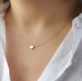 Generic Women's Pack of 2 Brass Gold Plated Simple Heart Pendant Necklace (Gold)-PID68274