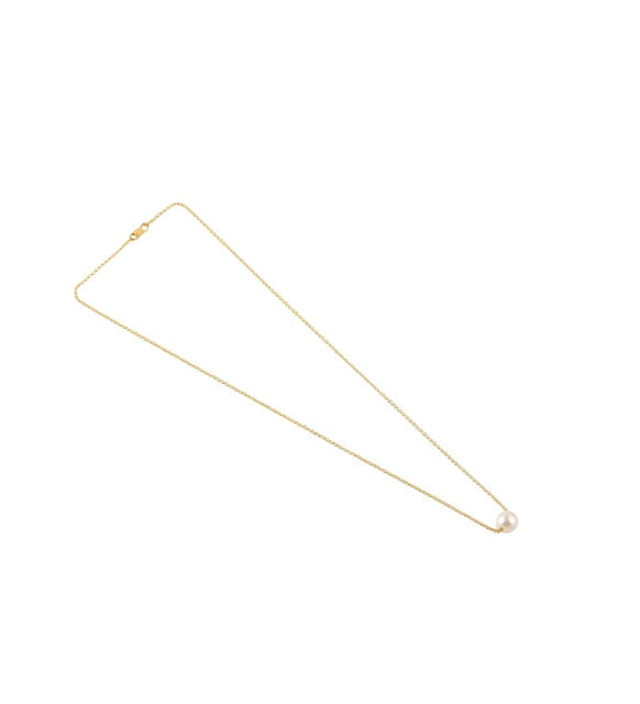Generic Women's Pack of 2 Brass Gold Plated White Pearl Pendant Necklace (Gold)-PID68280