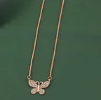Generic Women's Pack of 2 Brass Gold Plated Pave Crystal Butterfly Necklace (Gold)-PID68286