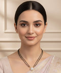 Generic Women's Brass Gold Plated Double Layer Beaded Mangalsutra (Multicolor)-PID68295
