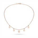Generic Women's Pack of 2 Brass Gold Plated Star Charm Choker Necklace (Gold)-PID68300