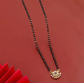 Generic Women's Brass Gold Plated Sunburst Floral Mangalsutra (Multicolor)-PID68301