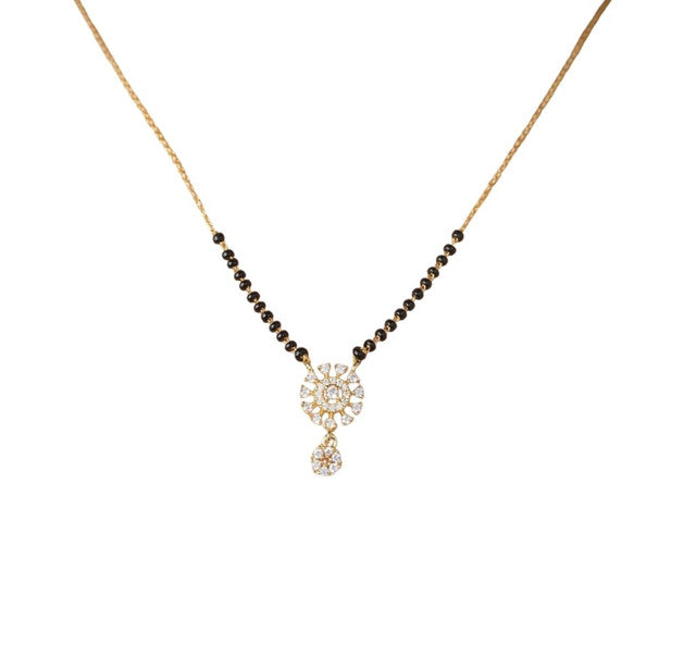 Women's Brass Gold Plated Tiered Sunburst Mangalsutra (Multicolor)-PID68302