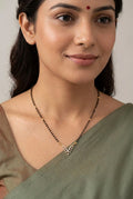 Women's Brass Gold Plated V-Shape Minimalist Mangalsutra (Multicolor)