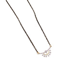 Women's Brass Gold Plated Sunburst Half-Halo Mangalsutra (Multicolor)