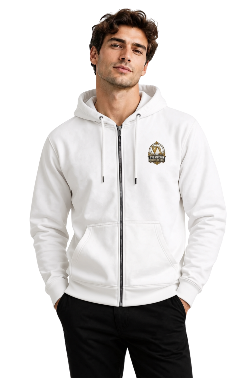 Shunya Fasion  Coastal Treasure  Embroidery  Premium Men's Zip Hoodie